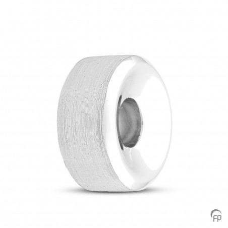 Zilveren Memorial Bead Asbedel Rond