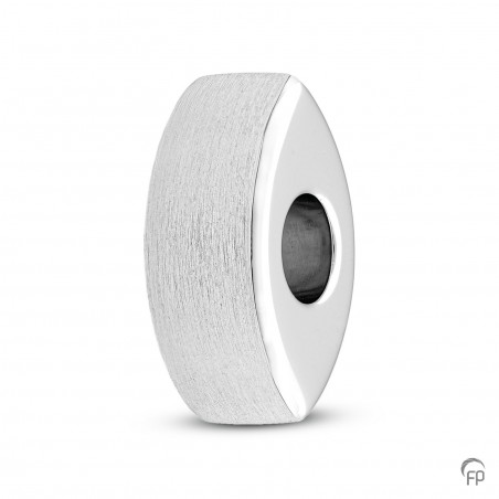 Zilveren Memorial Bead Asbedel Ovaal