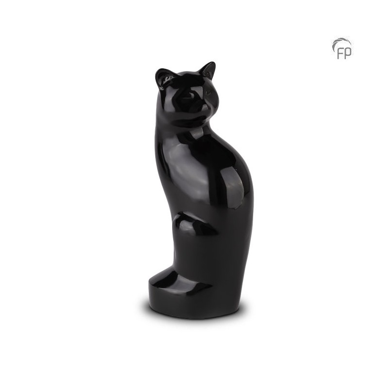 Metalen Dierenurn 'Kat Zittend' Zwart Metalen Dierenurn 'Kat Zittend' Zwart