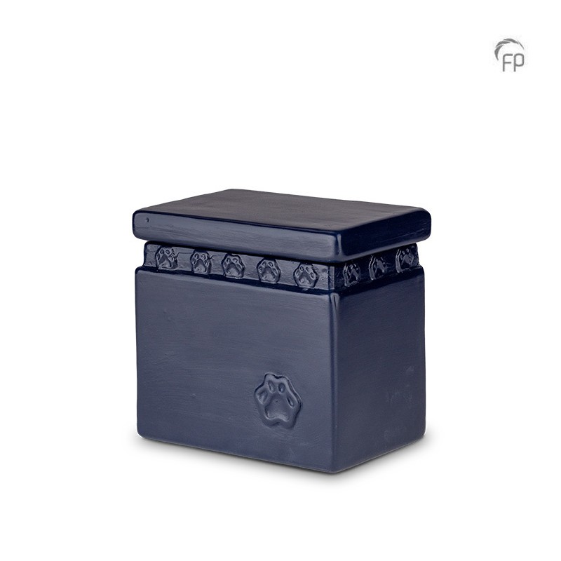 Biologische Dierenurn Blauw 'Pootafdrukjes' Biologische Dierenurn Blauw 'Pootafdrukjes'