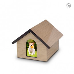 MDF Houten Dierenurn 'Memory House' Lichtbruin met Foto