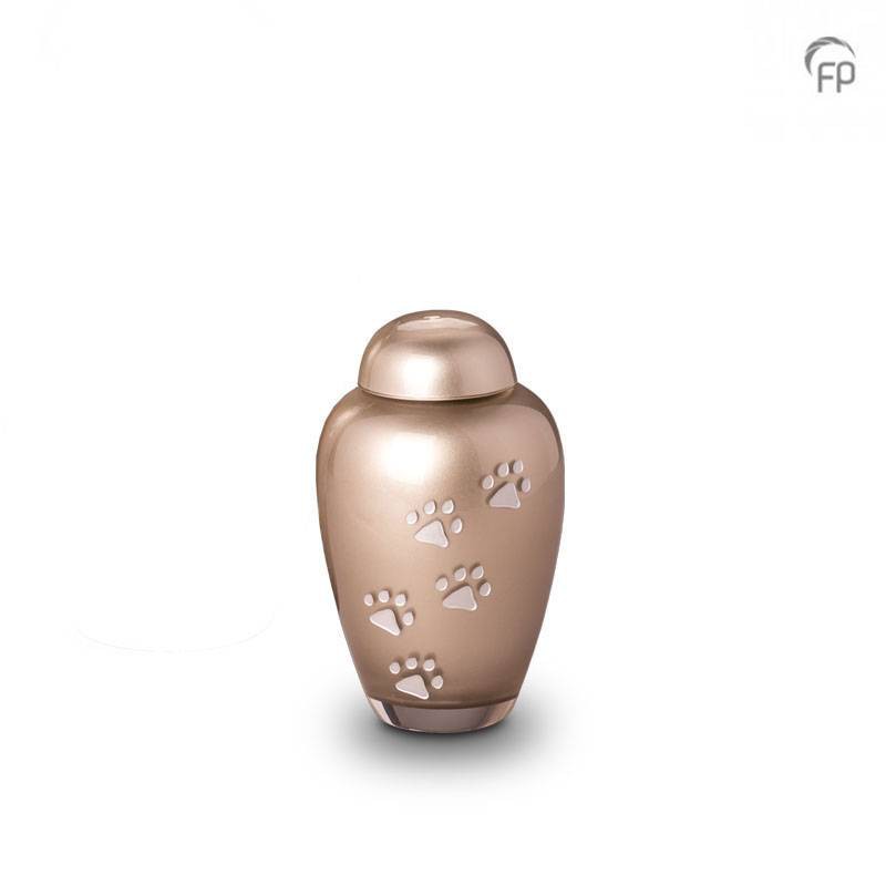 Kleine Glazen Dierenurn Bohemian Crystal Pootafdrukjes Beige Kleine Glazen Dierenurn Bohemian Crystal Pootafdrukjes Beige