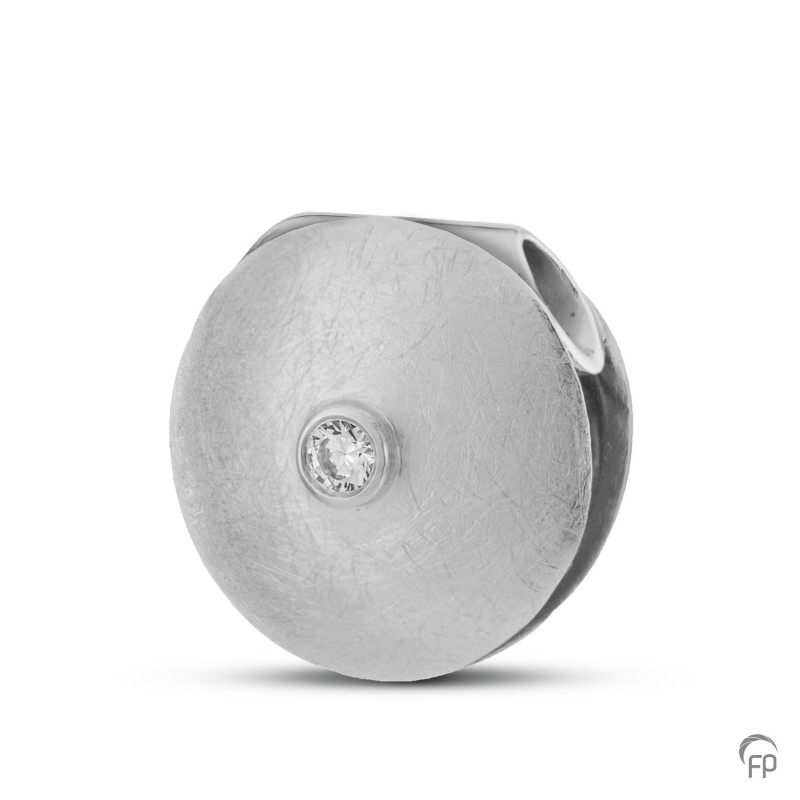 Zilveren Ashanger ijsmat zirkonia Rond