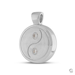Zilveren Ashanger Zirkonia Yin Yang