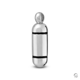 Zilveren Ashanger 'Capsule' Zwarte Ringetjes
