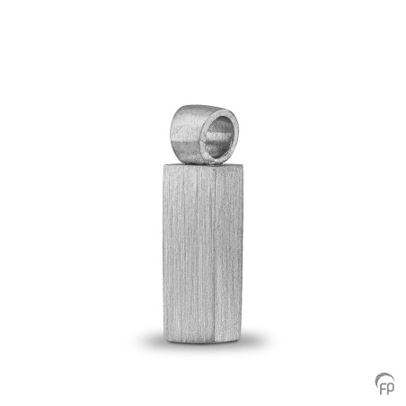 Zilveren Ashanger mat met oog 'Vierkante Buis'