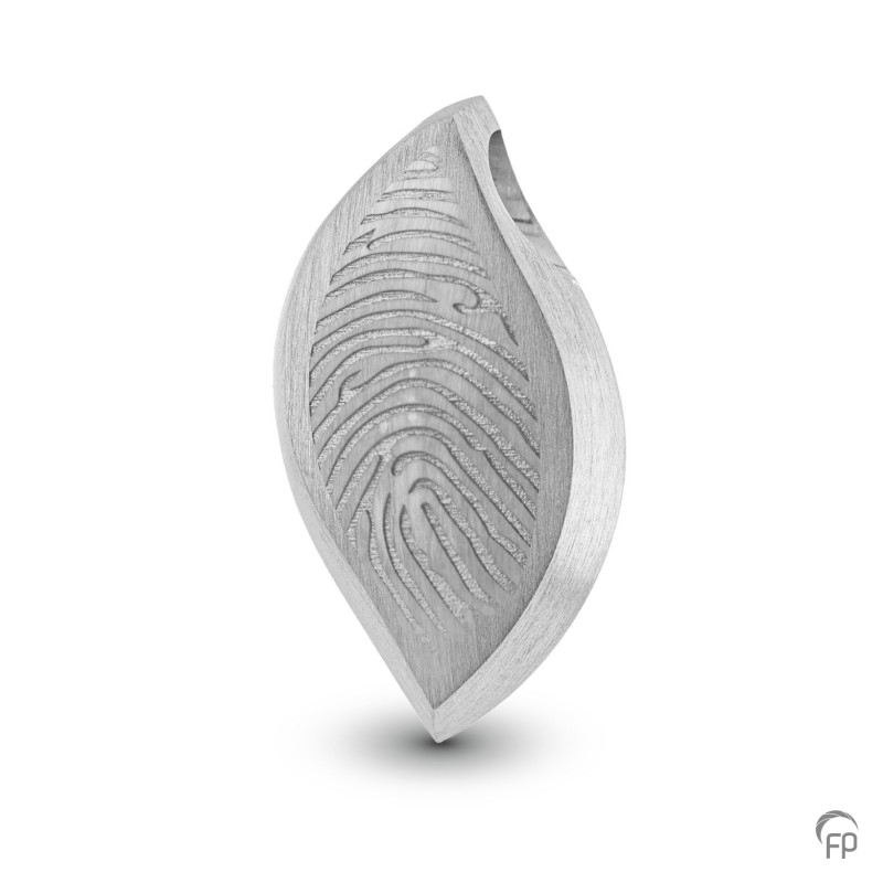 Zilveren Fingerprint Ashanger 'Vlam' Zilveren Fingerprint Ashanger 'Vlam'