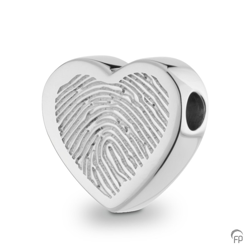 Zilveren Fingerprint Ashanger 'Hart'