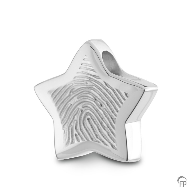 Zilveren Fingerprint Ashanger 'Ster'