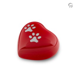 Metalen Mini Dieren Hart Urn Pootjes Rood