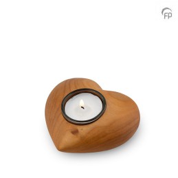 Houten hart met Kaarshouder