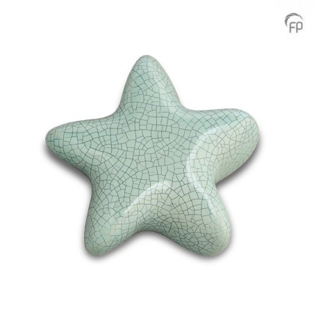 Keramische Keepsake Ster Urn Asteri Turquoise Patroon