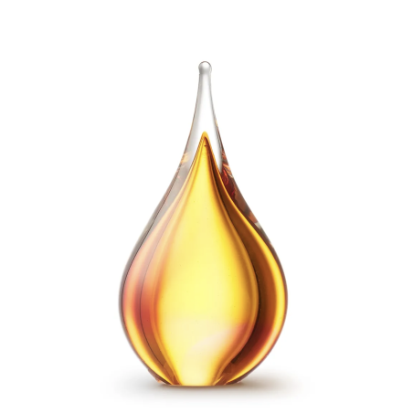 Glazen Memorie Urn Druppel Small Roze/Goudkleur