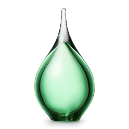 Glazen Memorie Urn Druppel Small Groen