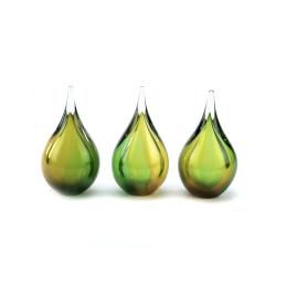 Glazen Memorie Urn Druppel Small Goudgroen