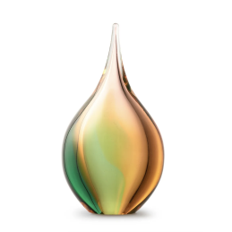 Glazen Memorie Urn Druppel Small Goudgroen