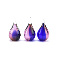 Glazen Memorie Urn Druppel Small Roze Blauw