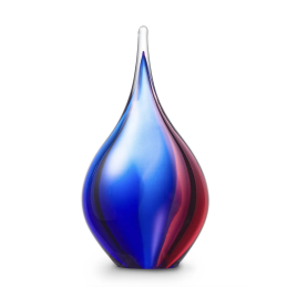 Glazen Memorie Urn Druppel Small Roze Blauw