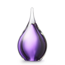 Glazen Memorie Urn Druppel Small Paars