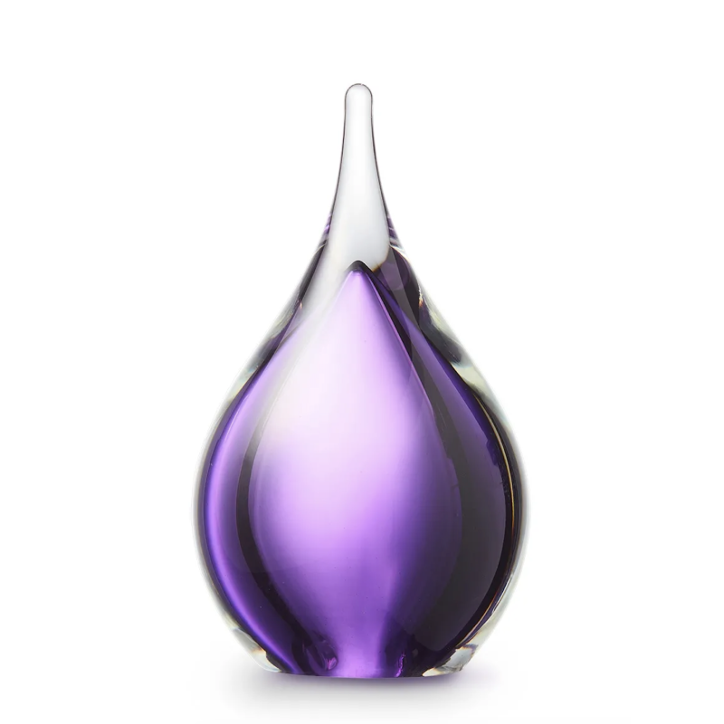 Glazen Memorie Urn Druppel Small Paars