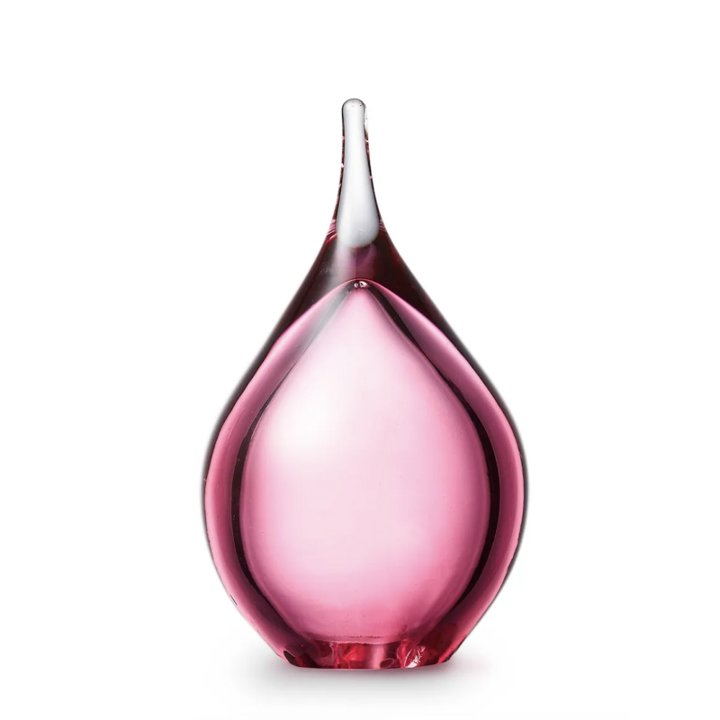 Glazen Memorie Urn Druppel Small Roze