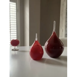 Glazen Memorie Urn Druppel Small Rood Opaque