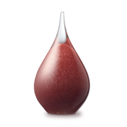 Glazen Memorie Urn Druppel Small Rood Opaque