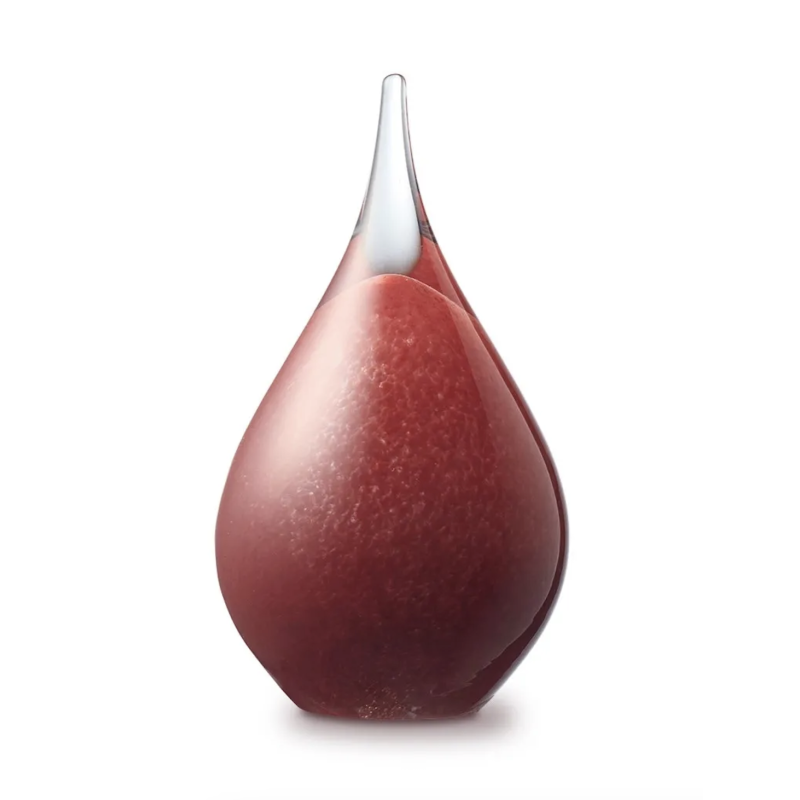 Glazen Memorie Urn Druppel Small Rood Opaque