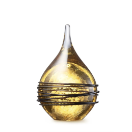 Glazen Memorie Urn Druppel Small Krakele Goudkleur Swirl