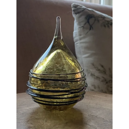 Glazen Memorie Urn Druppel Small Krakele Goudkleur Swirl