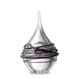 Glazen Memorie Urn Druppel Small Transparant Swirl