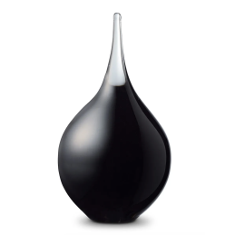Glazen Memorie Urn Druppel Medium Opaque Zwart