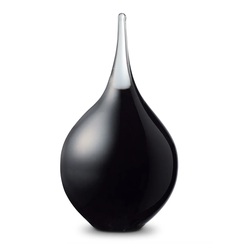 Glazen Memorie Urn Druppel Medium Opaque Zwart
