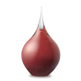 Glazen Memorie Urn Druppel Medium Opaque Rood