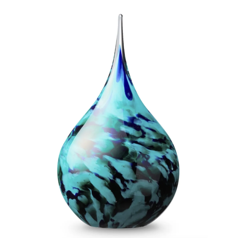 Glazen Memorie Urn Druppel Medium Opaque Multicolor