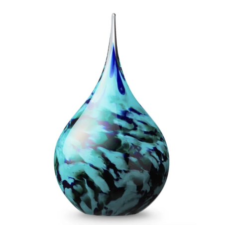 Glazen Memorie Urn Druppel Medium Opaque Multicolor