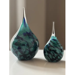 Glazen Memorie Urn Druppel Medium Opaque Multicolor