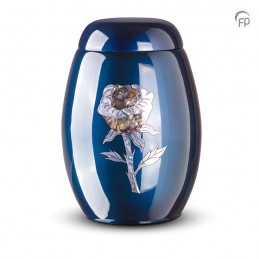 Glasfiber Urn Roos blauw