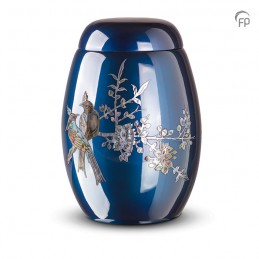 Glasfiber Urn Vogels blauw