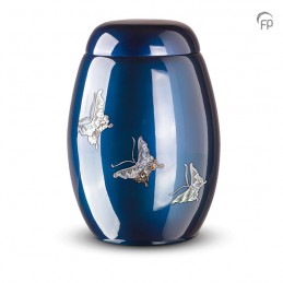 Glasfiber Urn Vlinders blauw