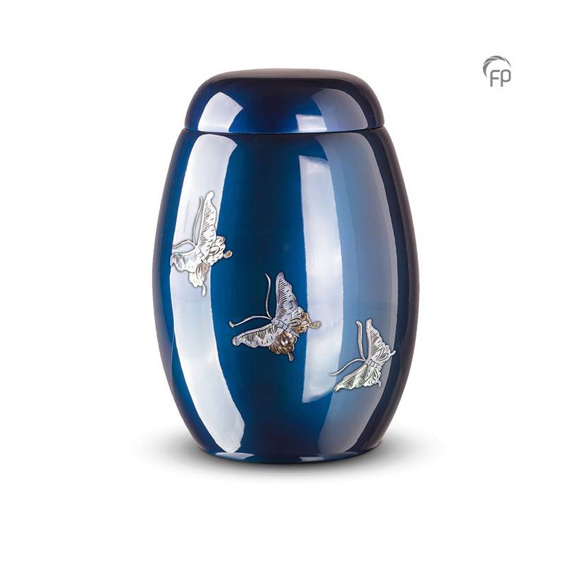 Glasfiber Urn Vlinders blauw